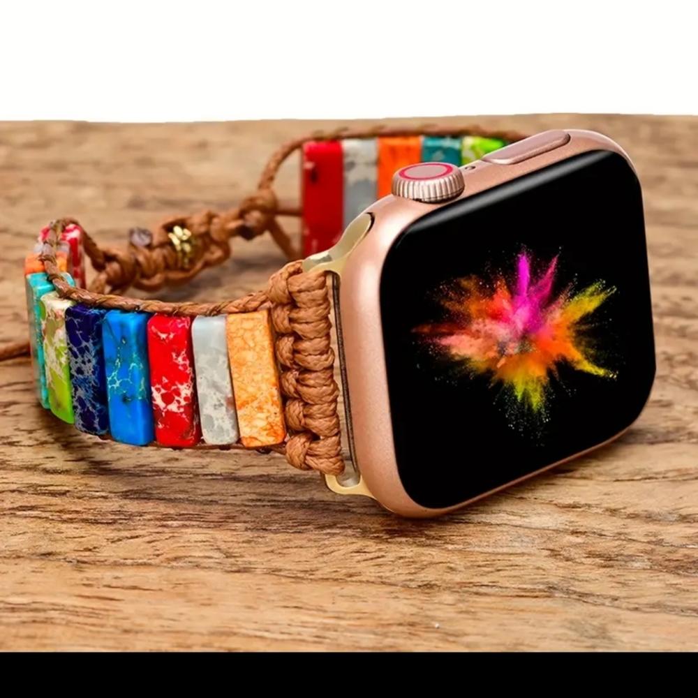 NATURAL STONE HANDWOVEN strap for Apple watch